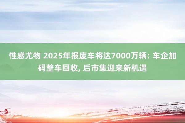 性感尤物 2025年报废车将达7000万辆: 车企加码整车回收， 后市集迎来新机遇