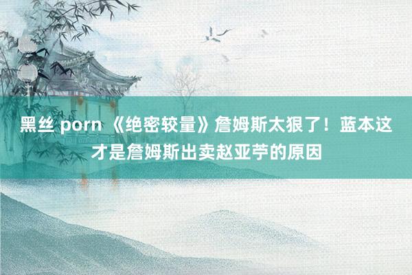 黑丝 porn 《绝密较量》詹姆斯太狠了！蓝本这才是詹姆斯出卖赵亚苧的原因