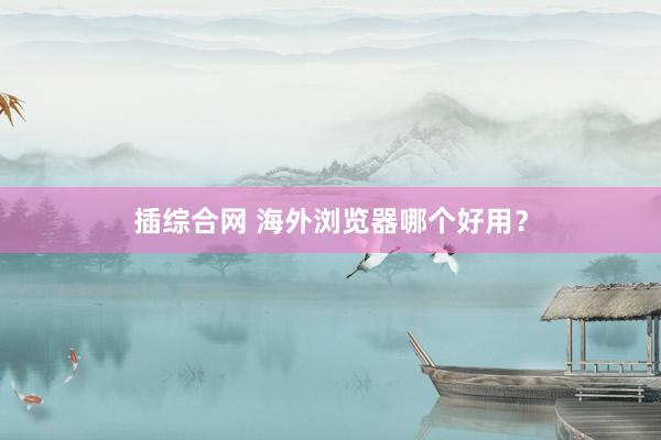 插综合网 海外浏览器哪个好用？