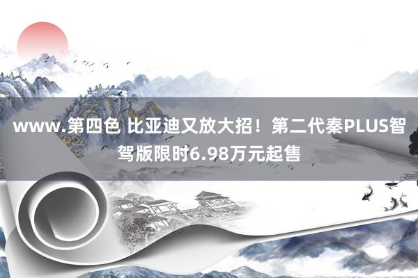 www.第四色 比亚迪又放大招！第二代秦PLUS智驾版限时6.98万元起售