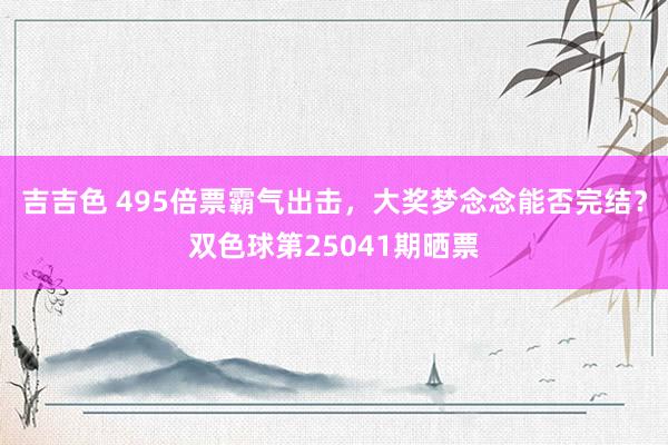吉吉色 495倍票霸气出击，大奖梦念念能否完结？双色球第25041期晒票