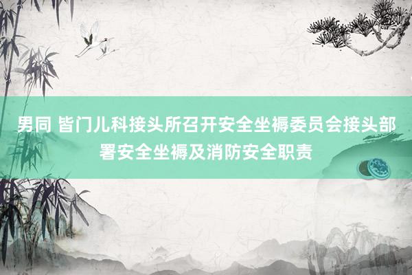 男同 皆门儿科接头所召开安全坐褥委员会接头部署安全坐褥及消防安全职责